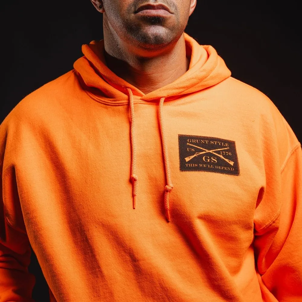 Halloween Patch Hoodie - Safety Orange