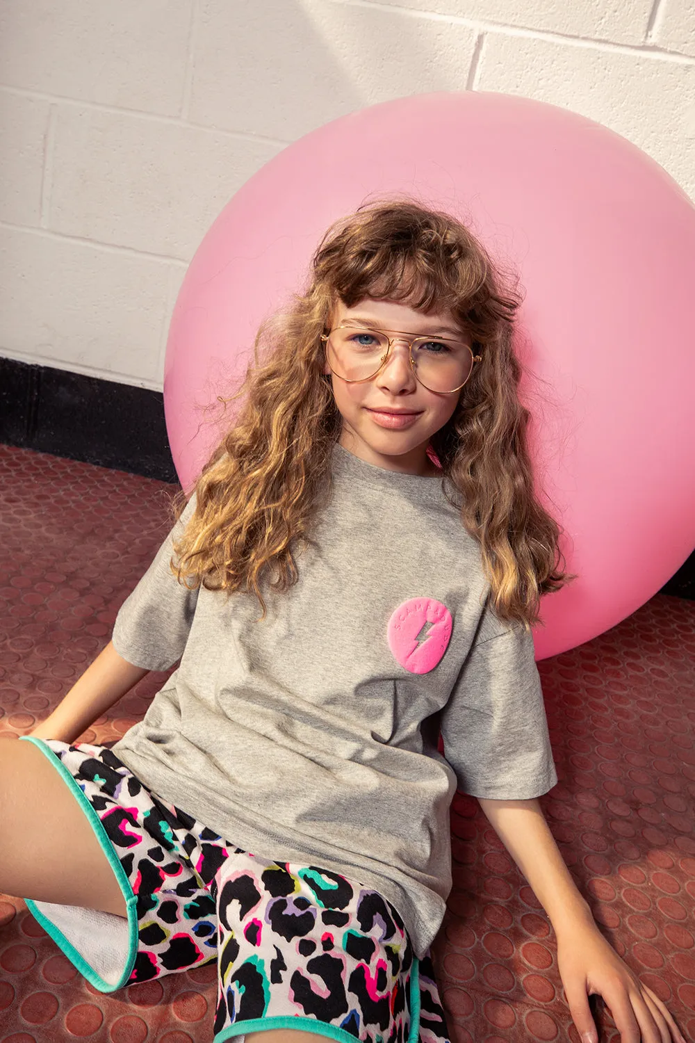 Kids Ivory with Rainbow Shadow Leopard Shorts