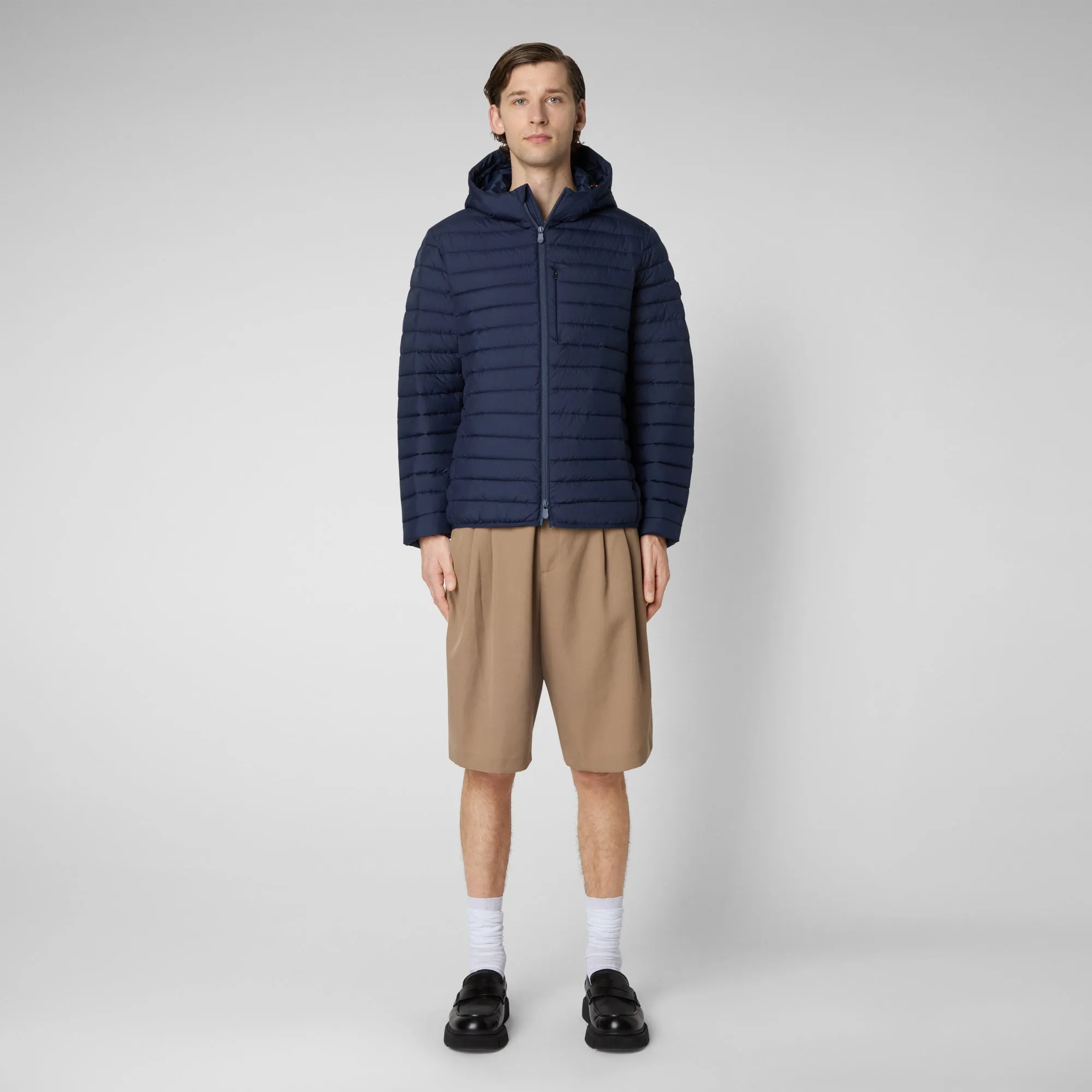 Man's animal free puffer Cael in navy blue