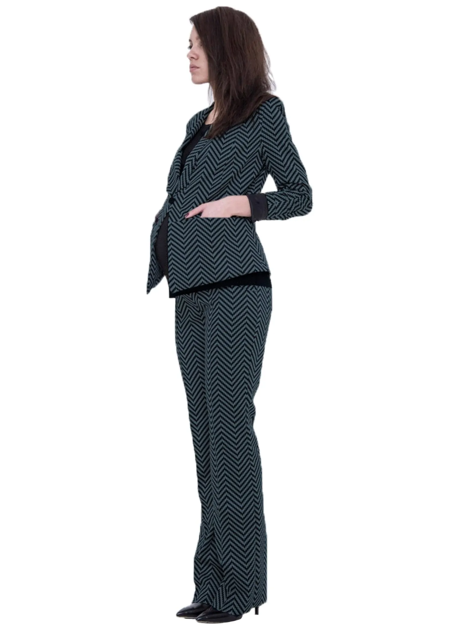 Maternity 2-Piece Suit - Green Check