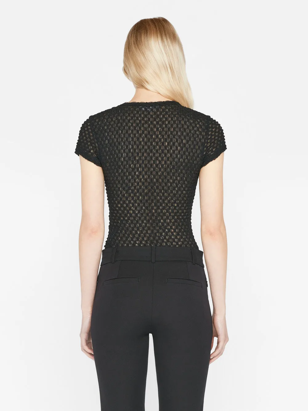 Mesh Lace Baby Tee -- Noir