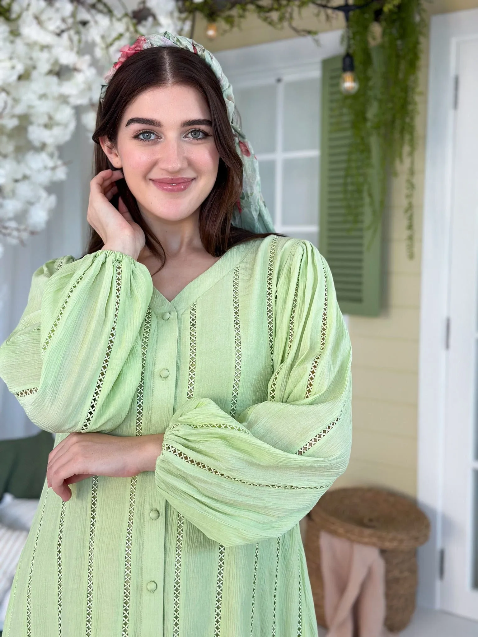 Minty Lace Long Dress