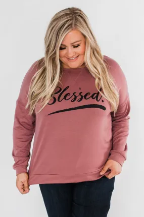 "Blessed" Crewneck Pullover- Clay