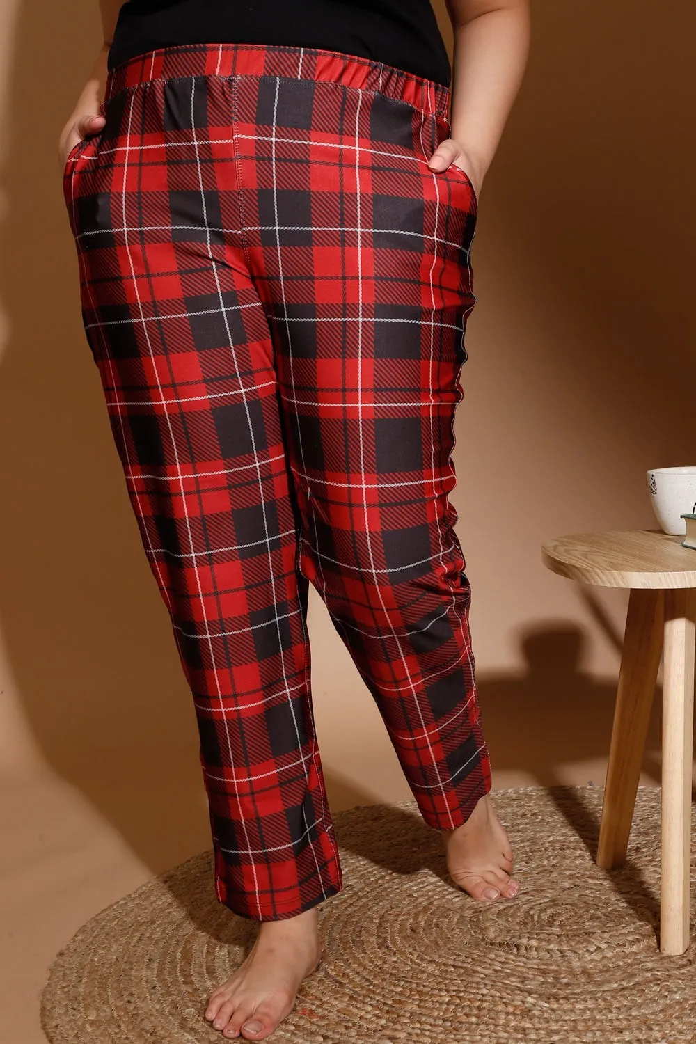 Red Black Check Lounge Pants