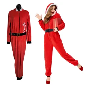 Santa Clause Full Zip Jumpsuit Medium