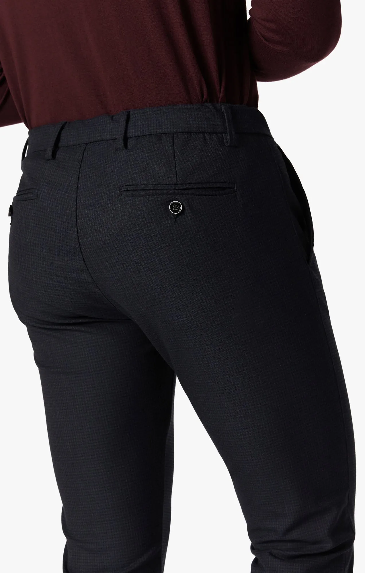 Seville Elastic Waist Pants In Check Smart Sporty