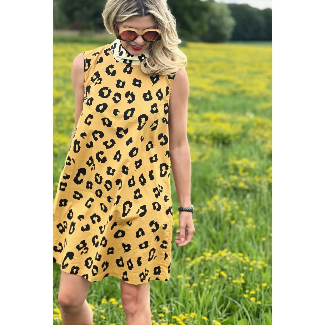 Sleeveless Mod Dress - Cheetah