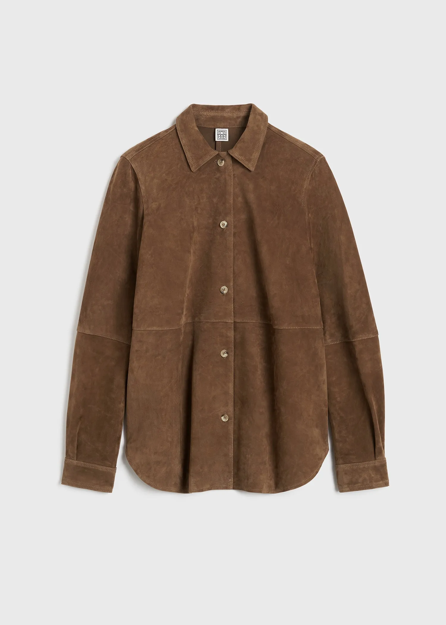 Soft suede shirt tobacco