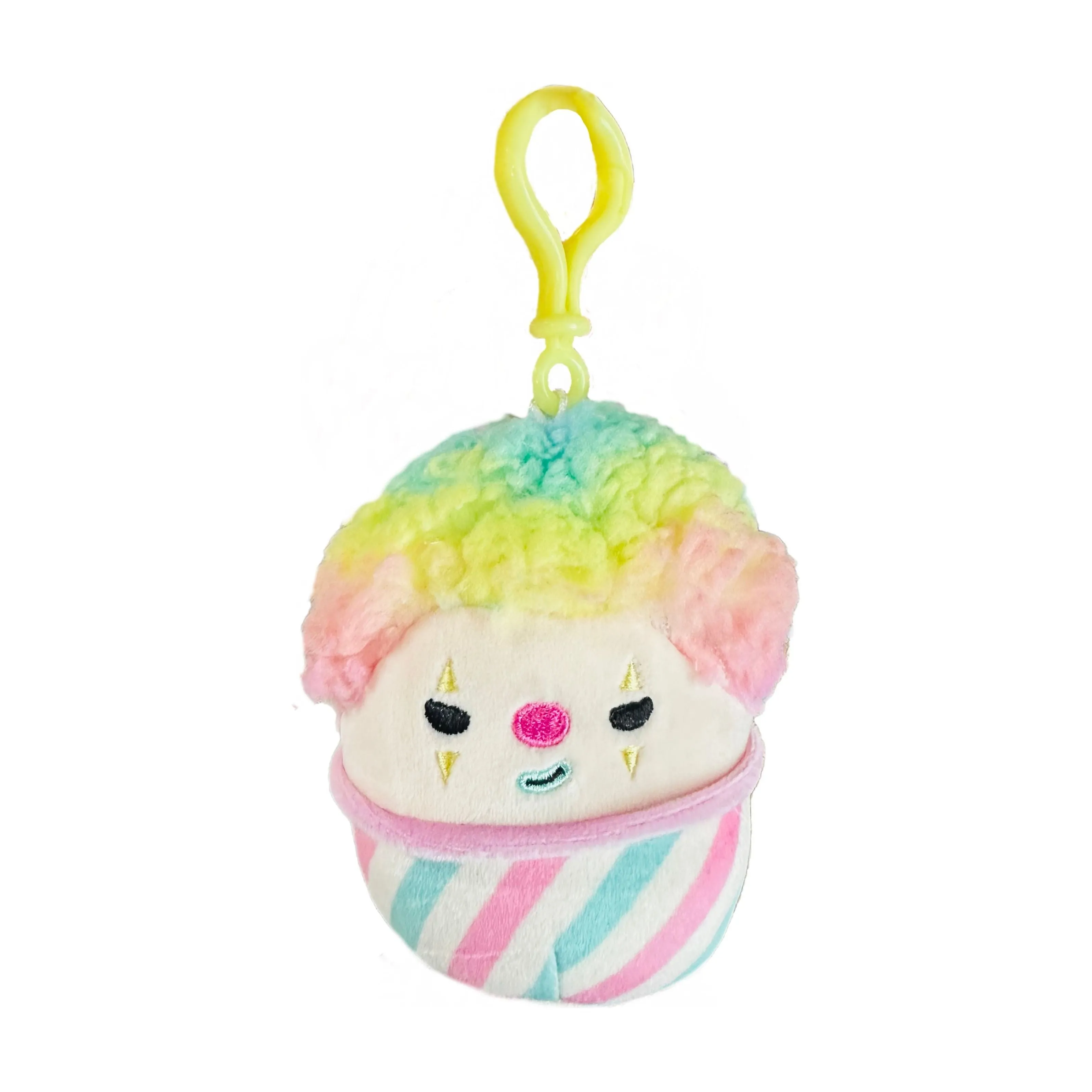 Squishmallow 3.5 Inch Declan the Snowcone Clown Plush Clip