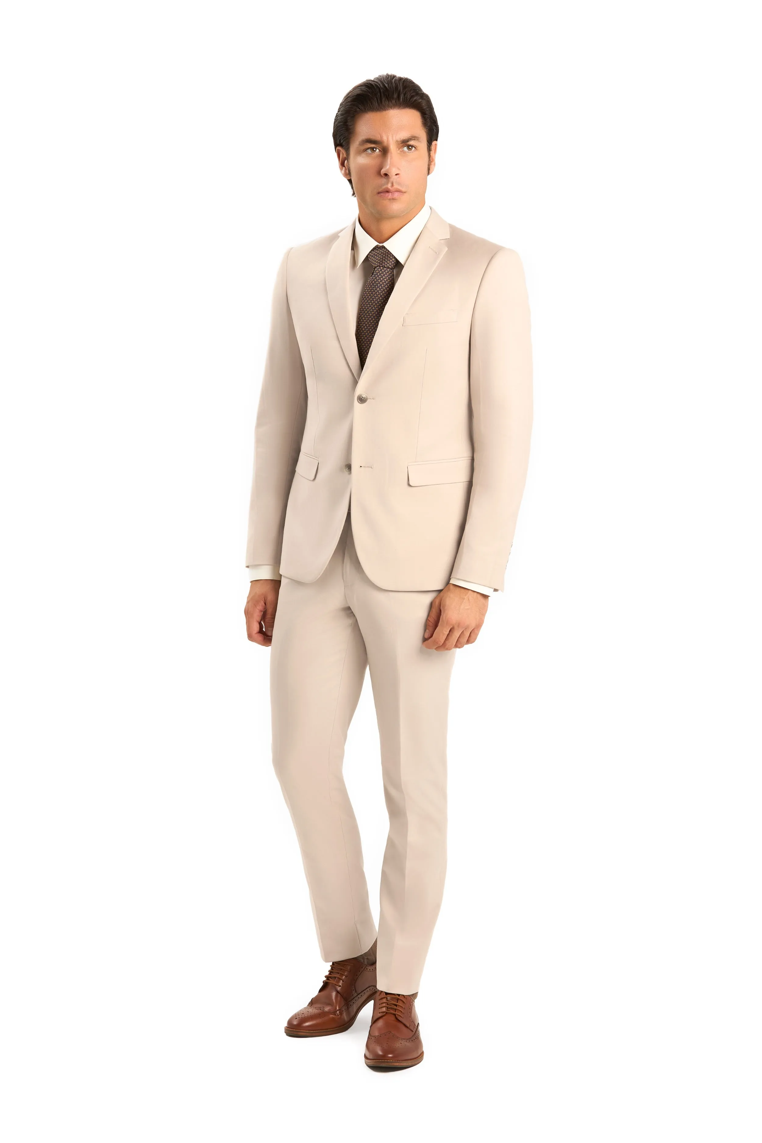 Tan 2 Button Suit