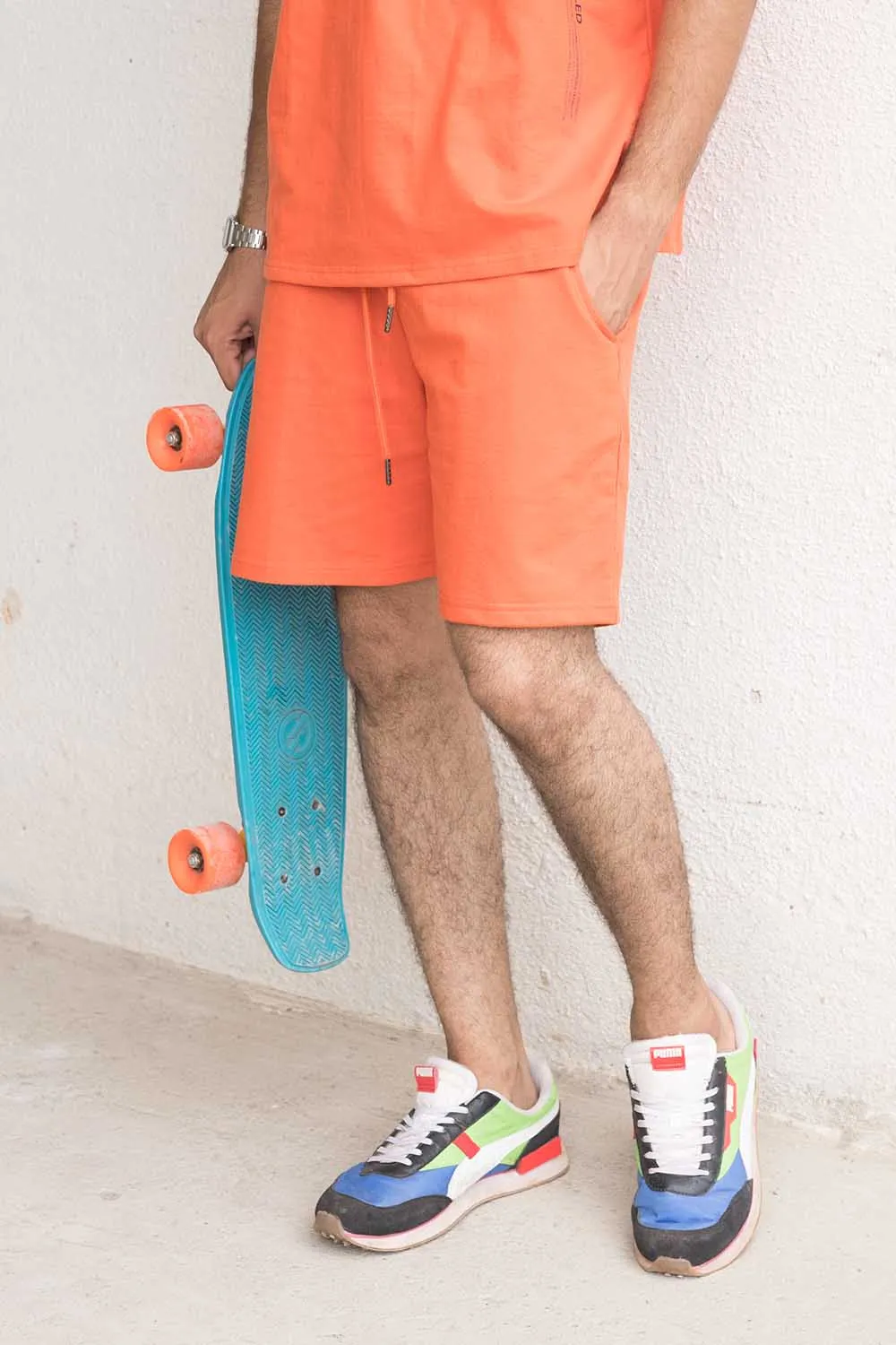 Tangerine Oversized T-shirt Shorts Co-ord