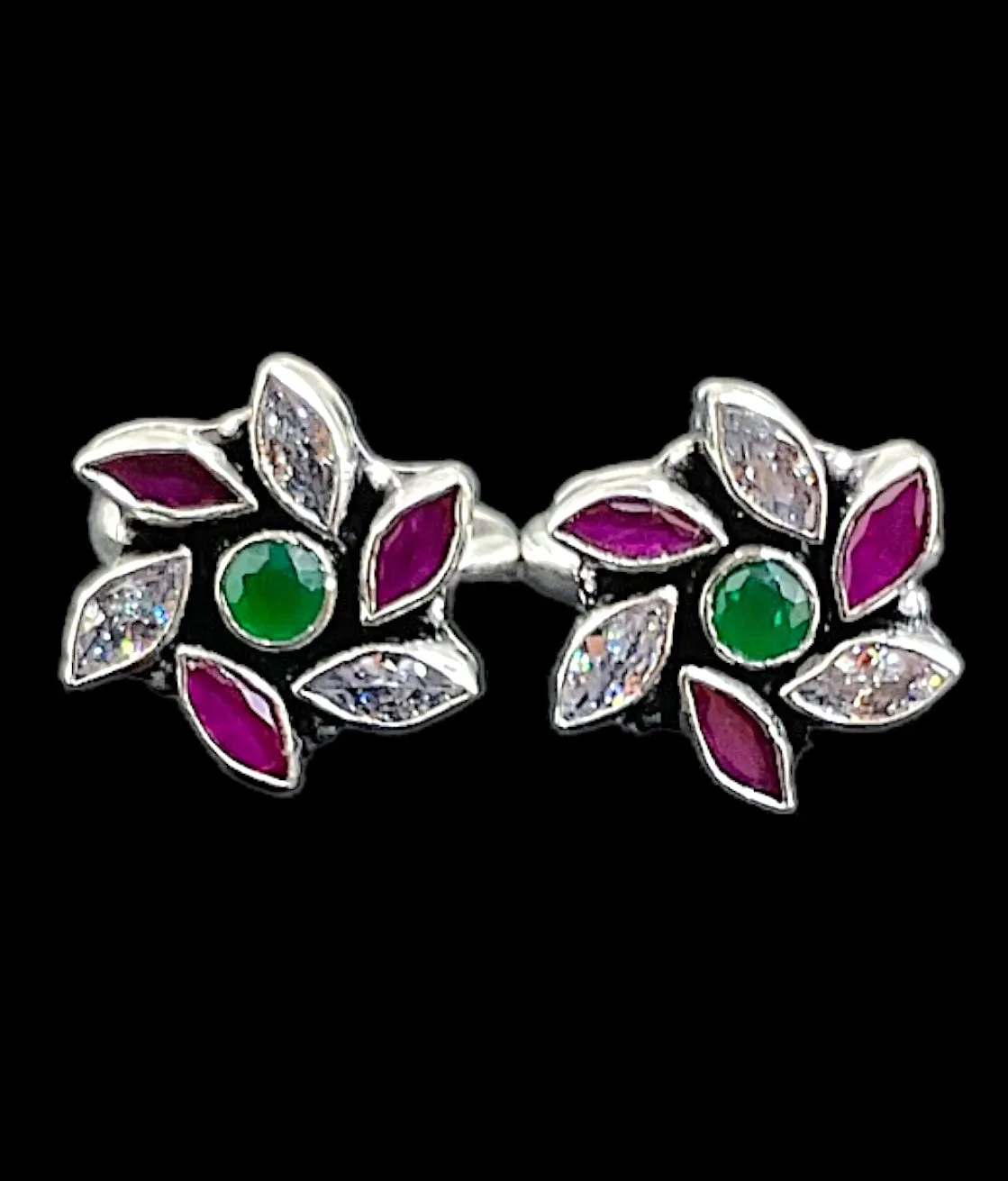 The Akshata Silver Gemstone Toe-Rings (Multi Colour)