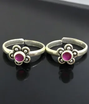 The Brahmi Silver Gemstone Toe-Rings