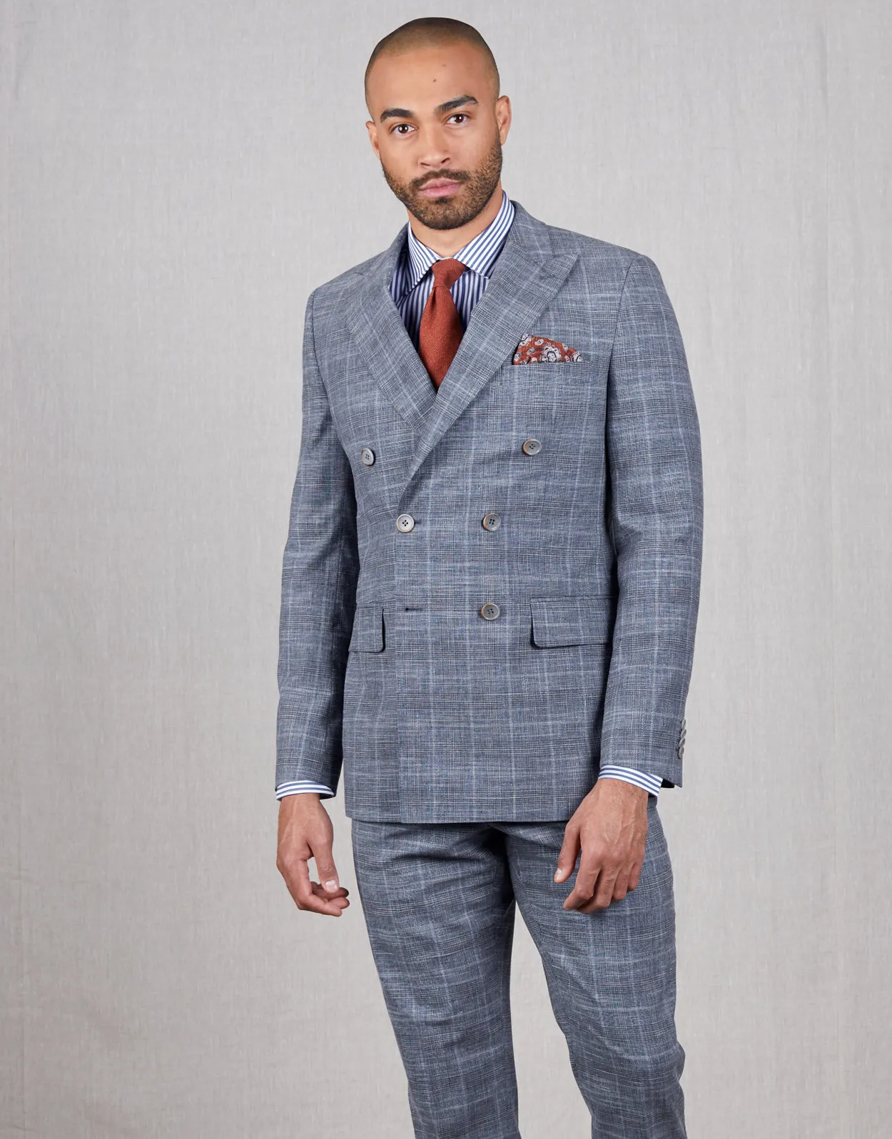 Whetu Blue & Beige Check Suit