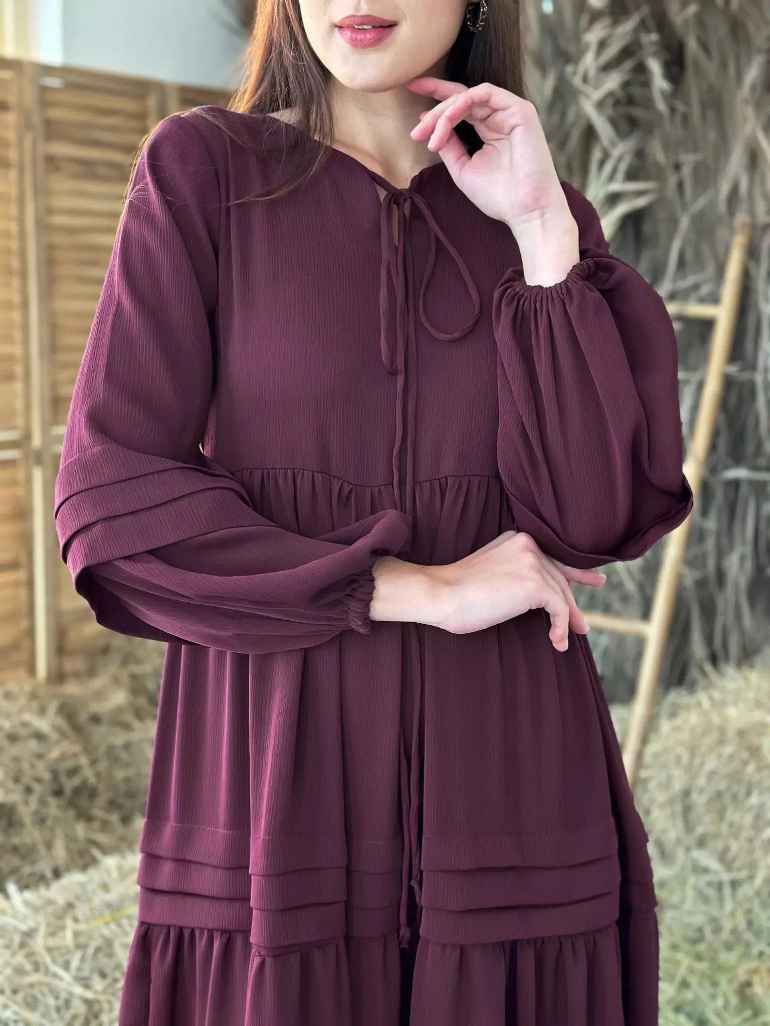 Wineberry Long Dress