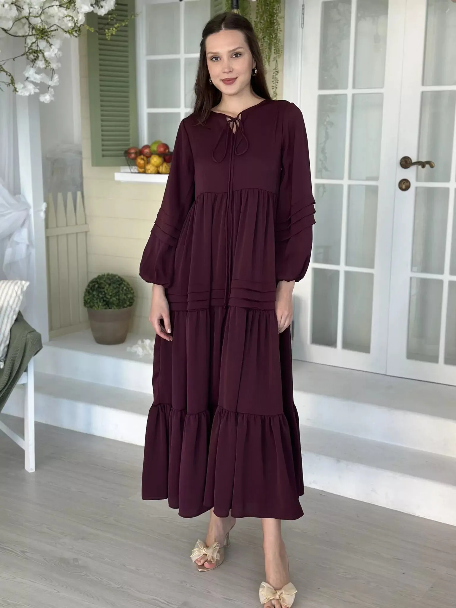 Wineberry Long Dress