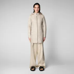 Woman's animal free puffer Megs in sand beige