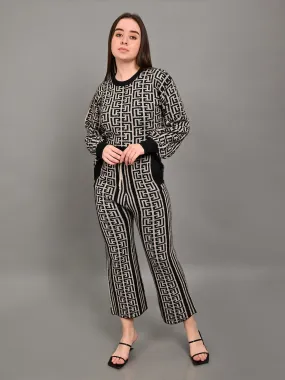 Women Black Knit Co Ord